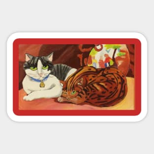 Lounging Cats Sticker